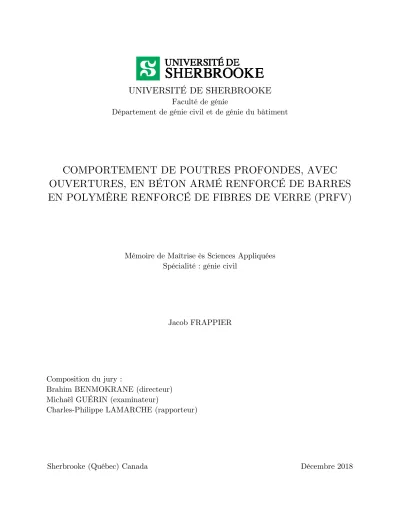 Comportement De Poutres Profondes Avec Ouvertures En B Ton Arm