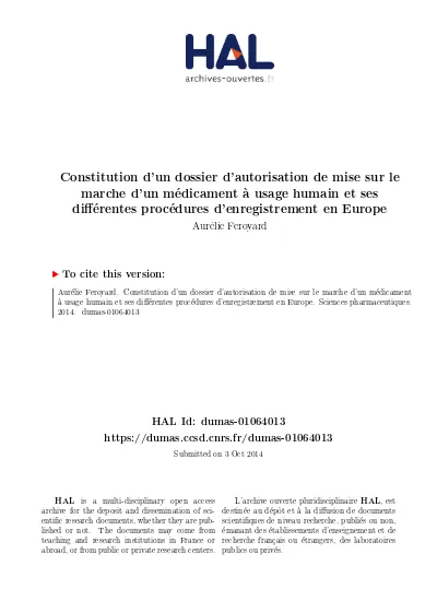 Constitution D Un Dossier D Autorisation De Mise Sur Le Marche D Un