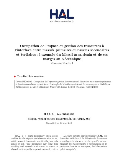 Occupation de l espace et gestion des ressources à l interface entre