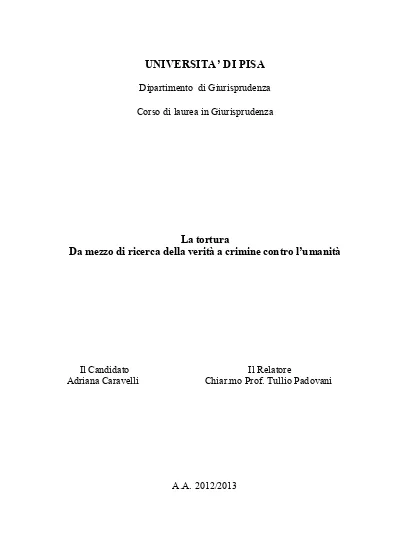 La Dichiarazione Sulla Protezione Contro La Tortura Del E La