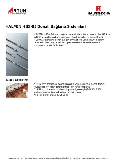 HALFEN HBS 05 Donatı Bağlantı Sistemleri