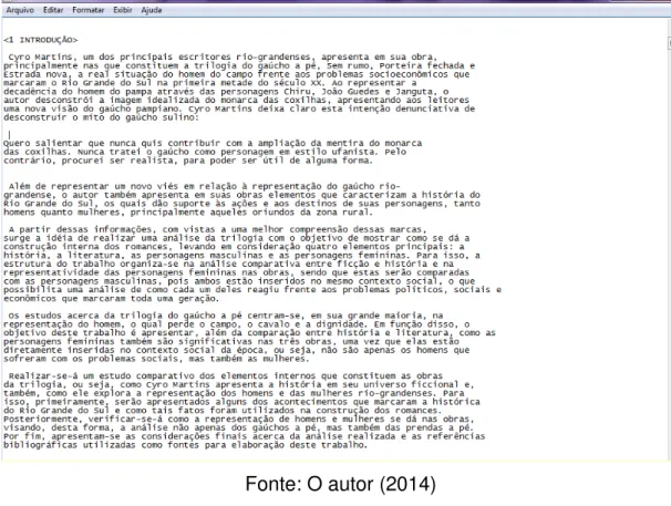 Figura 11 - O mesmo texto da figura, após a limpeza, em formato .txt  