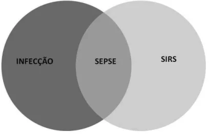 Figura 7. Relação entre infecção, SIRS e sepse. 