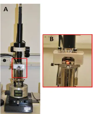 Figura 4.3- A: Microscópio de Força Atômica (MFA) Nanoscope IIIa Multimode AFM. 