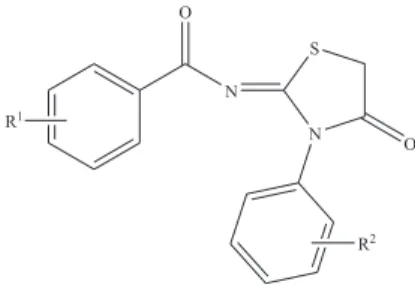 Figure 1. 2-Aroylimino-3-arylthiazolidin-4-ones.NONS OR2R1