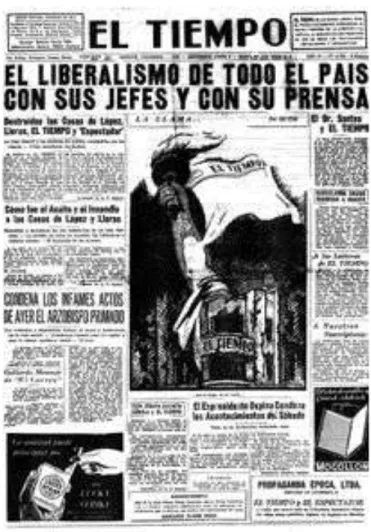 Figura 5: Manchete do jornal “El Tiempo”. Ano 1952.  