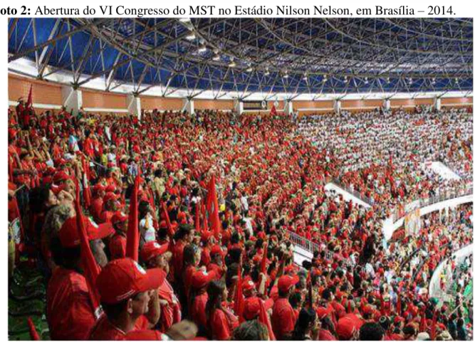 Foto 2: Abertura do VI Congresso do MST no Estádio Nilson Nelson, em Brasília  –  2014