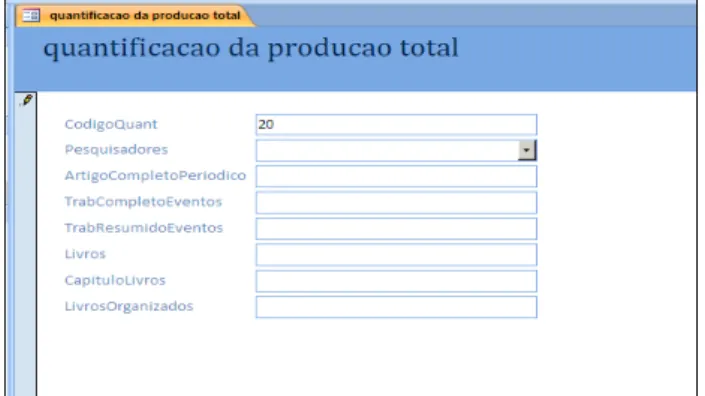 Figura 10 – Banco de dados      –  base quantificação da produção total 