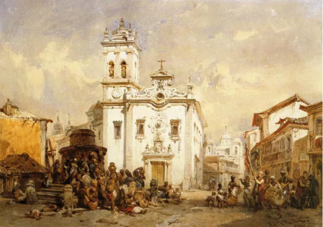 Figura 4: E. Hildebrandt: Rua do Mercado, Rio de Janeiro, 1844. 
