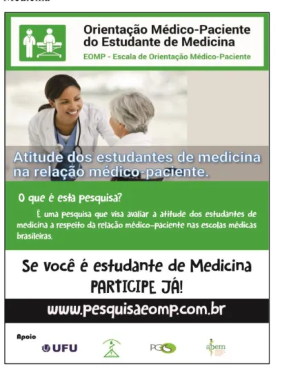 Figura  2-  Cartaz de divulgação da Pesquisa: “Orientação Médico-Paciente  do  Estudante  de  Medicina“ 