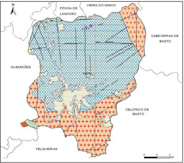 Figura 6 – Mapa geológico de Fafe 