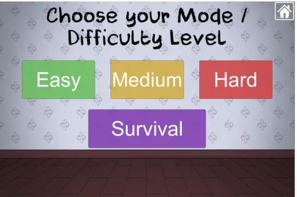 Figure 3.7: Difficulty Choice Screen 