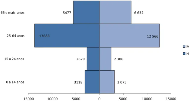 Figura 5.3 – População Residente no PNSACV em 2010 por Idade 