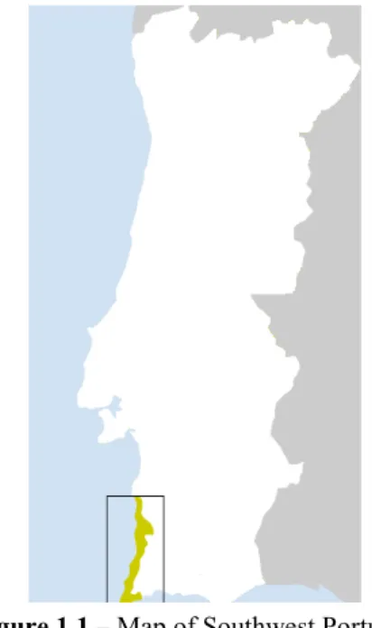 Figure 1.1 – Map of Southwest Portugal  Source: ICBN 
