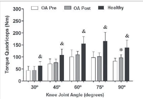 Figure 2. Maximum isometric torque of the knee extensors (quadriceps) at different angles