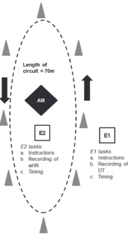 Figure 1. Plan of elliptical circuit for performance of MG and CG. 