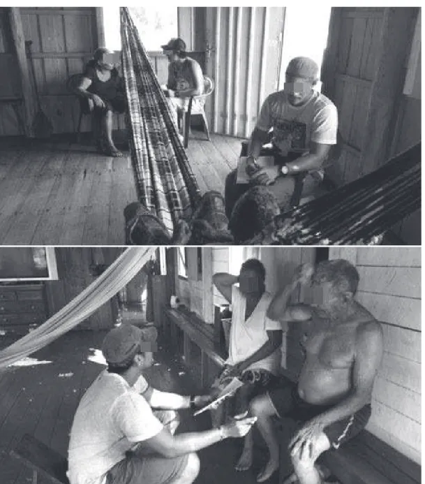 Figure 1. Photographs showing interviews with elderly individuals involved in the study