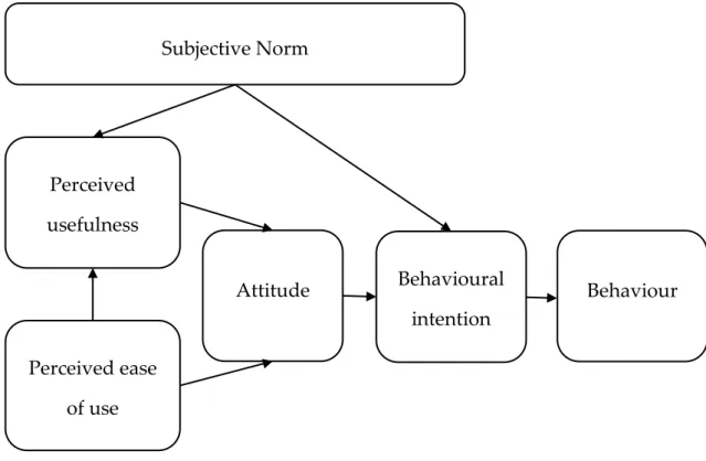 Figure 3 - Technology Acceptance Model scheme (Adapted from: Schepers &amp; Wetzels, 2007)