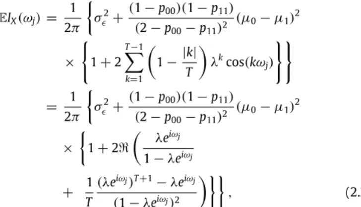 Fig. 1 depicts GPH and LW estimation for the MS model. We took µ 0 = 0 , µ 1 = 1 , c 0 = c 1 = 0 