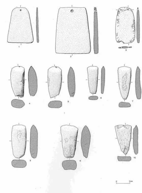 Fig.  14  Mareriais  do  Museu  Narional  de  Arqueologia. 1  a  6:  An=  de B r i p r  6;  7:  Anm  de  Enrreiguar  1;  8  a  10: Anra  do  Cabeqo  do  Considreiro I