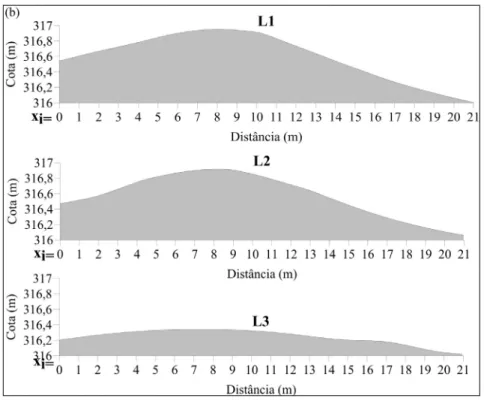 Figura 7 – b - Perfis dos arrays L1, L2 e L3. 