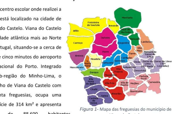 Figura 1-  Mapa das freguesias do município de  Viana do Castelo