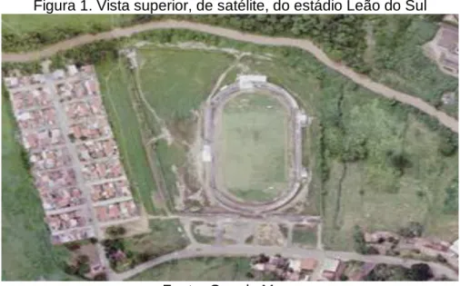 Figura 1. Vista superior, de satélite, do estádio Leão do Sul 