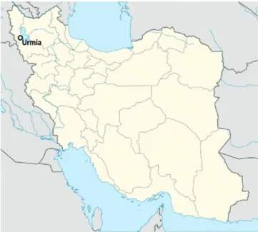 Figure 1 – The location of Urmia, Iran.