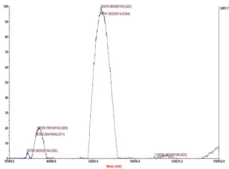 Figure 3 – Identification of astragaloside IV-BSA by MALDI-TOF MS.