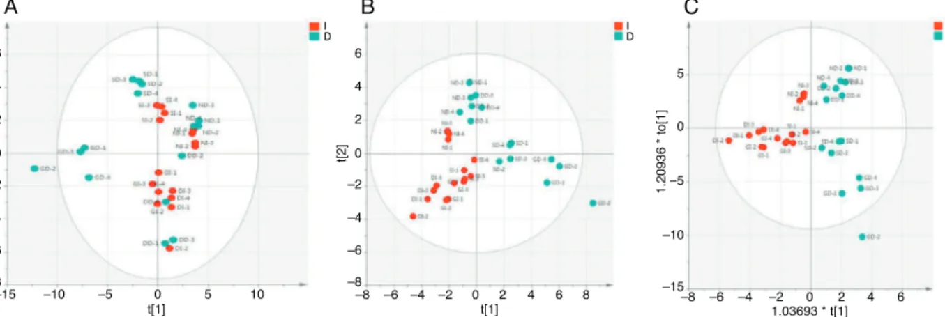 Fig. 1. Multivariate analyses segregating BT infusions and decoctions on the basis of metabolites