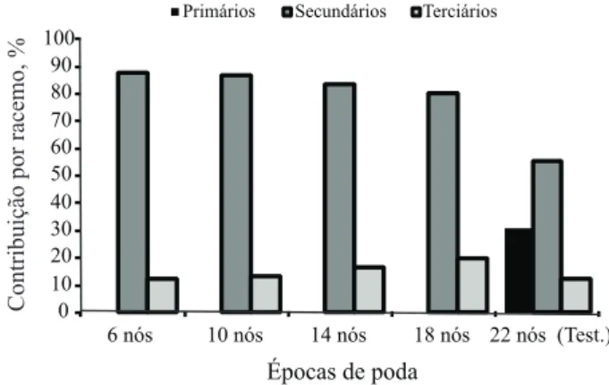 Figura 6 - Contribuição relativa dos racemos de primeira a terceira  ordem, no espaçamento 2,0 m x 1,0 m, na produtividade total da  mamoneira cultivar BRS Nordestina, Quixadá - CE, 2007