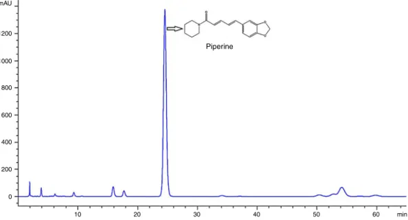 Fig. 3. HPLC chromatograms of DF from Piper nigrum and P. longum recorded at 343 nm.