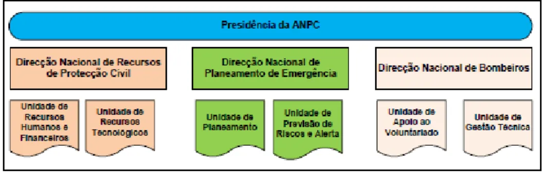 Figura 4 - Organização Superior da ANPC   Fonte: ANPC, 2009, como citado em Amaro, 2009, p.108) 