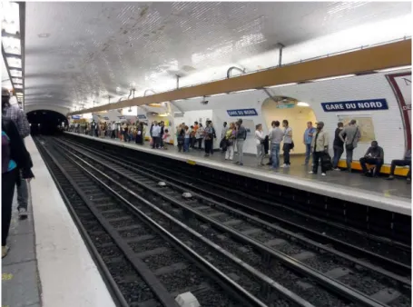 Fig. 3.2 - Estação Gare du Nord da linha 5 do metro de Paris, França [10] 