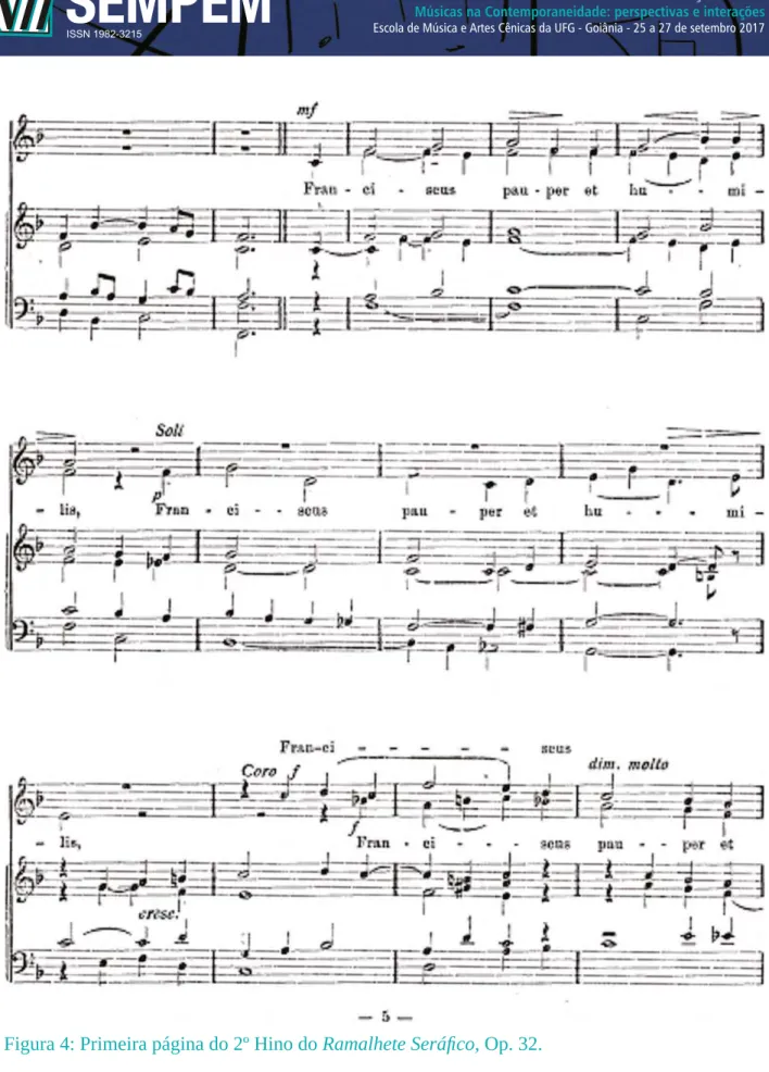 Figura 4: Primeira página do 2º Hino do Ramalhete Seráfico, Op. 32.