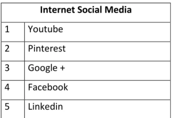 Tabela 3. Internet Social Media Buzz Rankings: (USA 2013) 