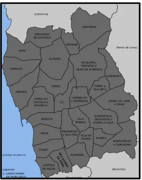 Ilustração 1 - Mapa do concelho de Viana do Castelo