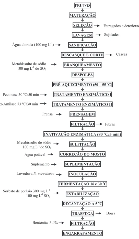 Figura 1 - Fluxograma de obtenção do fermentado de banana