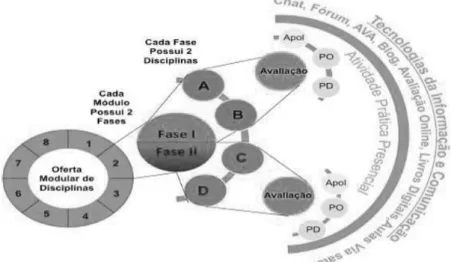 Figura 4: Representação Gráfica de um Curso EAD com enfoque no Blended Learning 