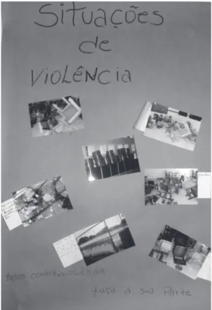 Figure 1 -  Panel of photos regarding what the adolescents  thought represented situations of violence,  pre-pared by the first group of adolescents from the  Culture Circle
