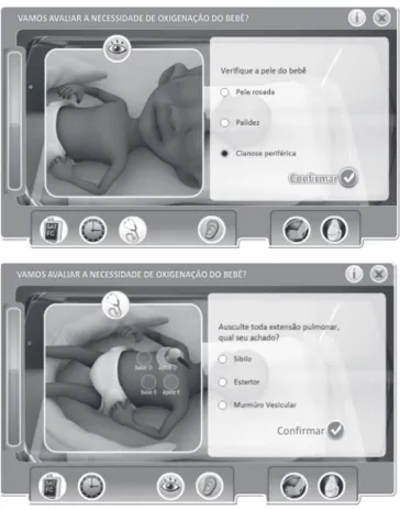 Figure 1 shows the serious game two screenshots during  clinical assessment performed by the user.