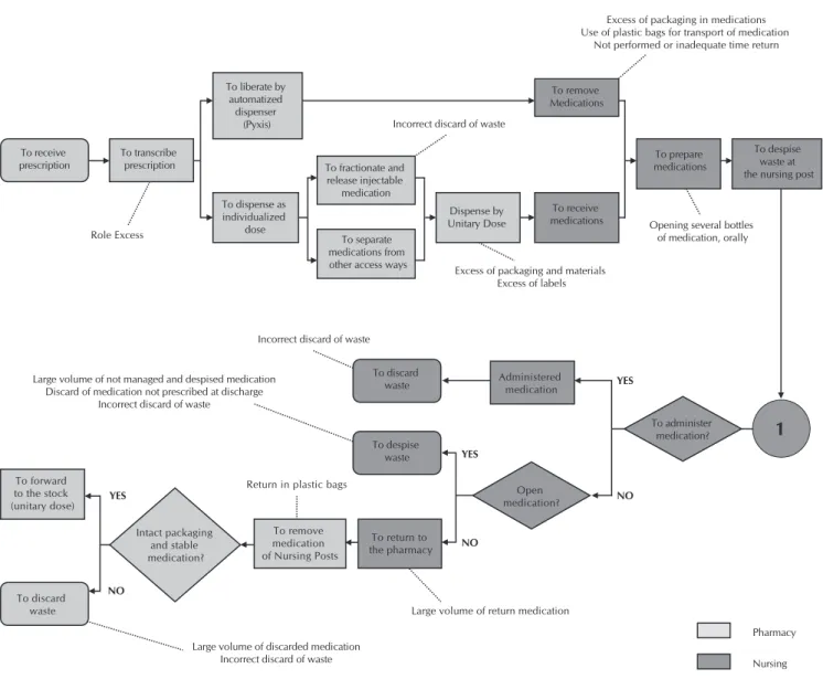 Figure 1 - Detailed map of the medication process with the identification of problems