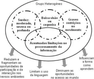 Figura 3- Heterogeneidade em multideficiência (Amaral &amp; Nunes, 2008, p. 5) 