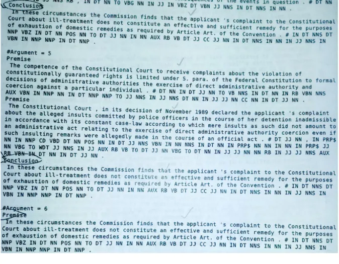 Figure 4.2: screen shot from sample case-law received from the LIIR lab [127]