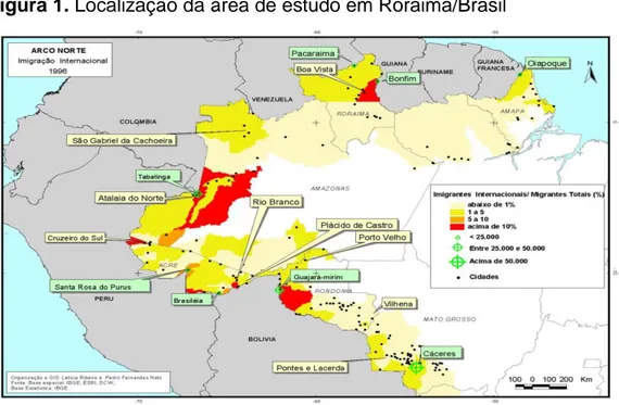 Figura 1. Localização da área de estudo em Roraima/Brasil 