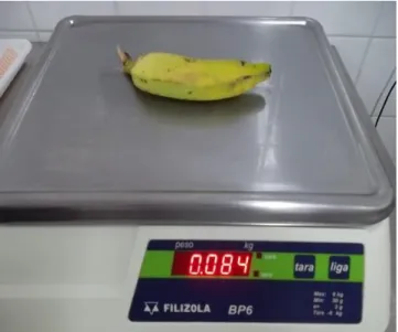 Figura 13. Pesagem da banana servida na sobremesa (banana prata)/total =  84g    