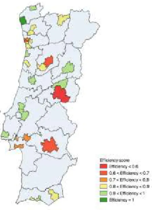 Figure 8 – Location of DeBorla stores according to their average efficiency 