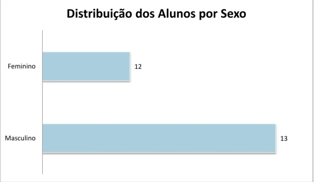 Gráfico 1 – Distribuição dos alunos por sexo 