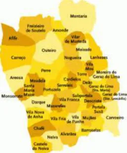 Figura 1 -  Mapa do concelho de Viana do Castelo