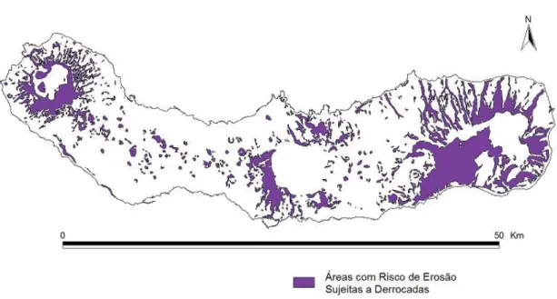 Figura 5 – Delimitação das Áreas com Risco de Erosão na Ilha de S. Miguel 